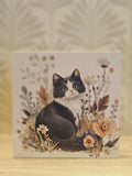 Black and White Cat Wooden Decor